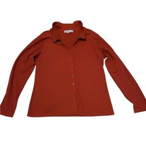 Women's Rust Button-Up Top